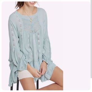 Free People Kiss Kiss Tunic in teal, Size S